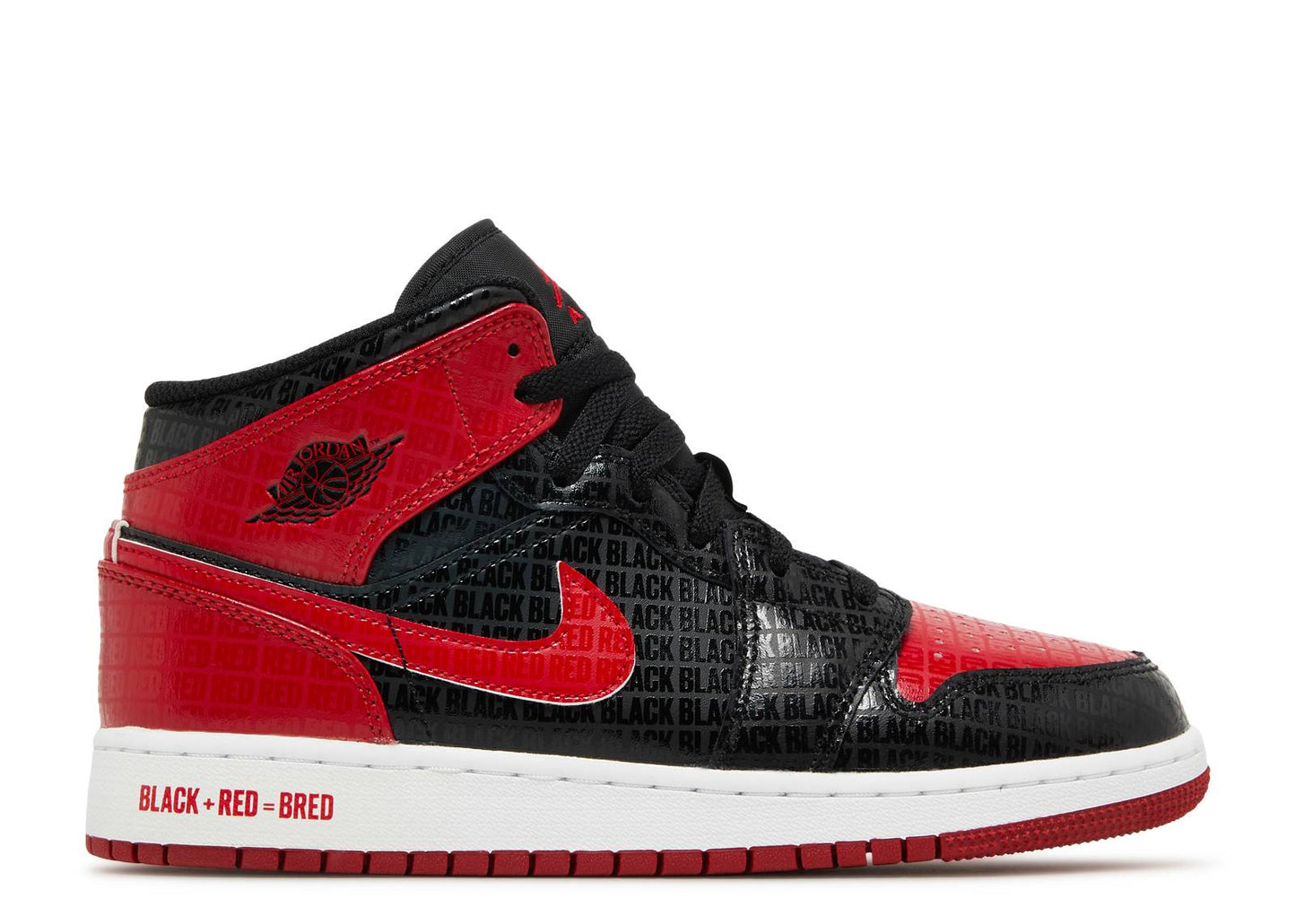 Nike Air Jordan 1 Mid SS 'Bred Text' (GS)